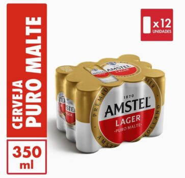 Pack Amstel Cerveja Lager - 12 latas de 350ml