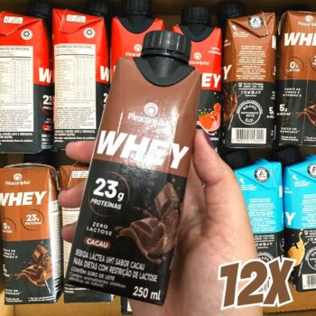 Pack de Whey Zero Lactose Cacau 23g Piracanjuba 250ml - 12 Unidades