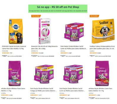 R$ 50 OFF em Pet Shop - Amazon