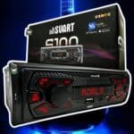 Rádio Som Automotivo MP3 Bluetooth USB Display Led Vermelho S100 Svart Tech One