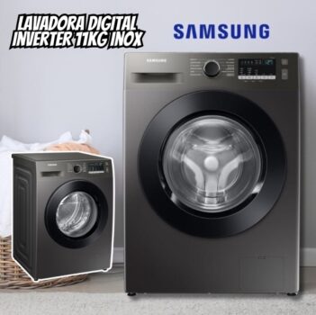 Samsung Lavadora Digital Inverter WW11T Inox 11kg 220V