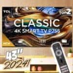 Smart Tv 43” Classic 4k 43p755 Google Tv Dolby Tcl Bivolt
