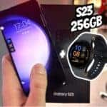Smartphone Samsung Galaxy S23 256GB + Smartwatch – Watch FE 40mm Preto 16GB Bluetooth