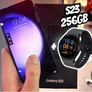 Smartphone Samsung Galaxy S23 256GB + Smartwatch - Watch FE 40mm Preto 16GB Bluetooth