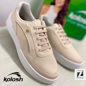 Tênis KOLOSH Foggia Casual Feminino Off white ou Rosê (34 ao 39)