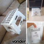 Vonder, Banqueta Plástica Dobrável, Branca, Altura 220 Mm
