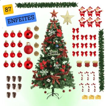 Arvore De Natal Completa Decorada Pronta 150cm Verde Premium