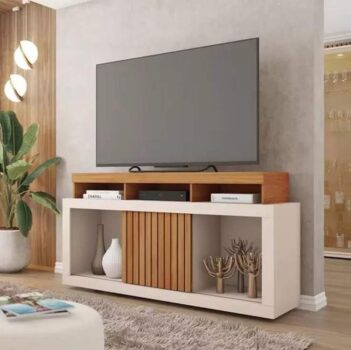 Bancada Rack Para TV até 55 Polegadas Marrom Frost Caemmun