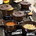 Ceraflame Conjunto Panelas de Cerâmica Duo+ Smart 5 Peças Chocolate