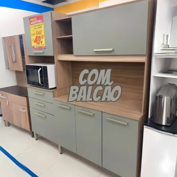Cozinha Compacta Demóbile Select com Balcão - Nicho para Micro-ondas 6 Portas 2 Gavetas