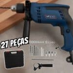 Furadeira de Impacto Nell 650W Velocidade Variável e Reversível 1/2” com Maleta 27 Peças MB7130