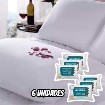 Kit 6 Travesseiros Antialérgico Impermeável 50x70 Lavável