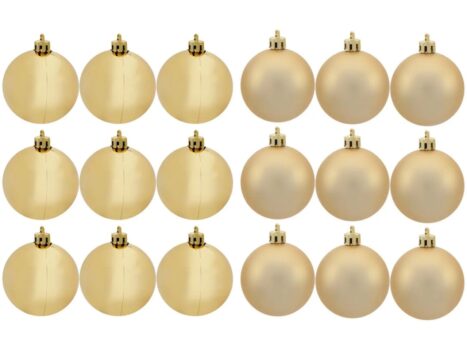 Kit Bola de Natal Dourada Lisa NATAL035M - Casambiente 7cm 18 Unidades