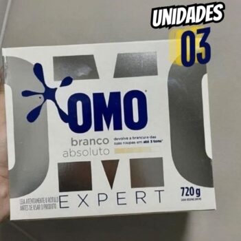 Kit Sabão em Pó Omo Branco Absoluto Expert - sem Perfume 720g 3 Unidades