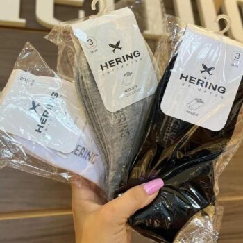 Meia Kit Com Três Pares De Meias Cano Curto Unissex Heringadulto-unissex