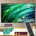 Samsung AI TV 55″ Neo QLED 4K 55QNX1D 2024, Processador com AI, Upscaling 4K, Mini LED, Painel 120hz, AI Energy Mode, Alexa built in 55″