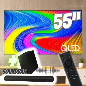 Samsung Combo Smart TV 55" QLED 4K 55Q65D 2024 + Soundbar HW-B550/ZD