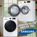 Samsung Lavadora de Roupas Digital Inverter Porta Black WW11T Branca 11kg 220V