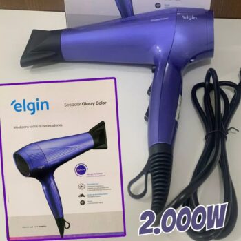 Secador de Cabelo Glossy Color Elgin 2.000W Tourmaline íon, Jato Frio e 7 opções de Combinações Roxo - 220v