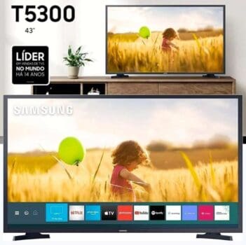 Smart Tv 43'' Samsung UN43T5300 Full Hd Tizen Hdmi Usb Preto