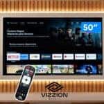 Smart TV 50” 4K DLED Rig Vizzion BR50GUA IPS – Android Wi-Fi Google Assistente 3 HDMI 2 USB