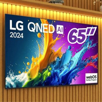 Smart TV 65" 4K QNED LG 65QNED80TSA WebOS 24 Processador α5 Ger7 Wi-Fi Bluetooth com Alexa e Chromecast 3 HDMI 2 USB