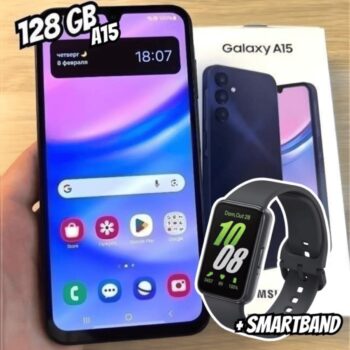 Smartphone Samsung Galaxy A15 6,5” 128GB Azul - Claro 5G + Smartband Galaxy Fit3 Grafite