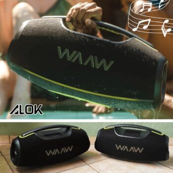 WAAW by ALOK Caixa de Som HYPERBOOM 1000 Bluetooth, À Prova D'Água, Até 12h de Autonomia, Tecnologia TWS, 180W RMS