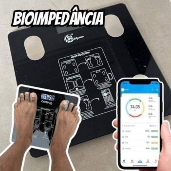 Balança Bioimpedância Digital Com Aplicativo Bluetooth Histórico App Corporal - OPEN ZEE