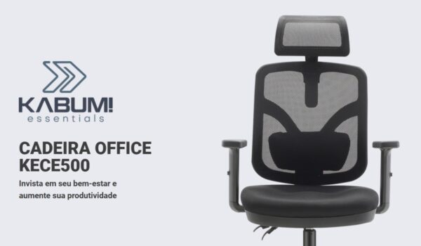 Cadeira de Escritório KABUM! essentials CE500, Preta - KECE500PT