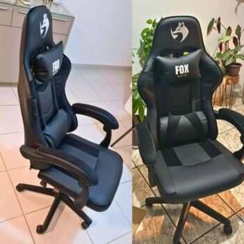 Cadeira Gamer Fox Racer Nordic Encosto Ajustavel - Preta Cor Preto Material do estofamento Couro sintético