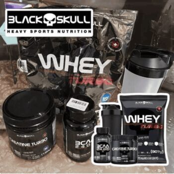 Combo Whey Protein Turbo + Bcaa + Creatina - Black Skull