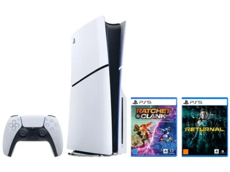 Console Padrão Ps5 Slim + Cor Do Jogo Ratchet & Clank And Returnal: Branco