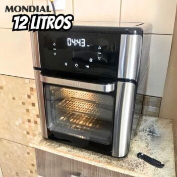 Fritadeira Air Fryer Forno Oven 12 Litros, Mondial, Preto/Inox, 2000W, 110V - AFON-12L-BI