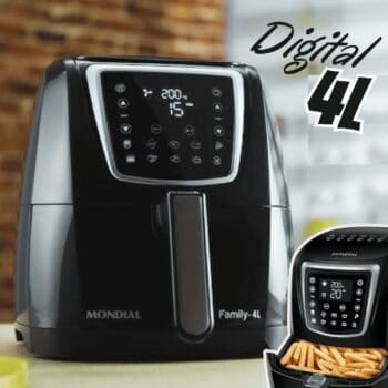 Fritadeira Sem Óleo Air Fryer Digital 4L, Mondial, Preto, 1500W, 110V - AFN-40-DI