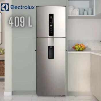 Geladeira Electrolux Frost Free Inverter 409L Água na Porta AutoSense cor Inox Look (IW45S) - 220V