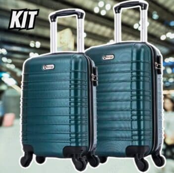 Kit Malas De Viagem De Bordo Pp E P Detroit Swiss Move Verde