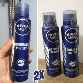 KIT NIVEA Desodorantes Antitranspirante Aerosol Nivea Men Original Protect 48h 150ml - 2 unidades