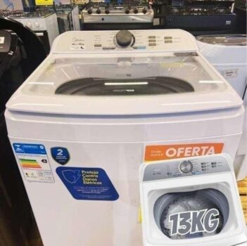 Lavadora de Roupas Midea 13kg Cesto Inox - 12 Programas Branca MA500W13/WG-01
