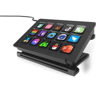 Mesa Controladora Rise Mode Streaming Vision 02 Alumínio, 15 Teclas LCD, USB C, Preto - RM-MC-02-B