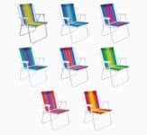 Mor - Cadeira De Praia Alta Aço - Sortido