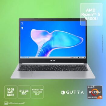 Notebook Acer Aspire 5 AMD Ryzen™ 5 5500U 16GB 512GB SSD Linux
