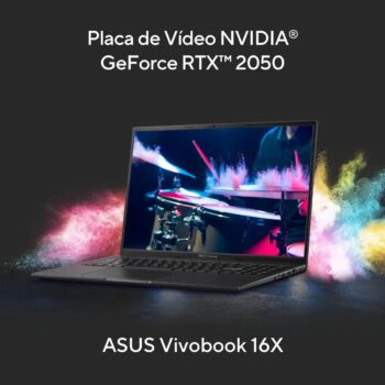 Notebook ASUS Vivobook 16X K3605ZF RTX2050 Intel Core I5 12500H 8Gb Ram 512Gb SSD Linux KeepOs Tela 16'' Indie Black - MB419