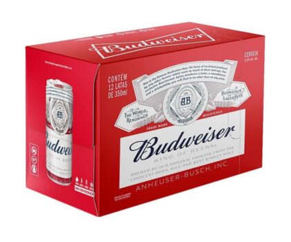 Pack Cerveja Budweiser American Lager Sleek 350ML - 12 Unidades