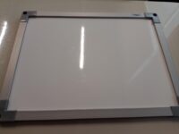 Quadro Branco Moldura MDF REVESTIDO na cor Aluminio Soft STALO, 70x50