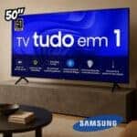 Samsung Smart TV 50″ UHD 4K 50DU7700, Processador Crystal 4K, Gaming Hub, Controle SolarCell, Alexa built in