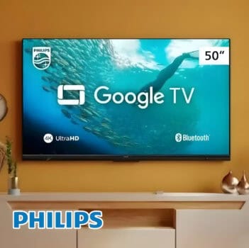 Smart TV Philips 50" 4K HDR 50PUG7019/78, Google TV, Comando de Voz