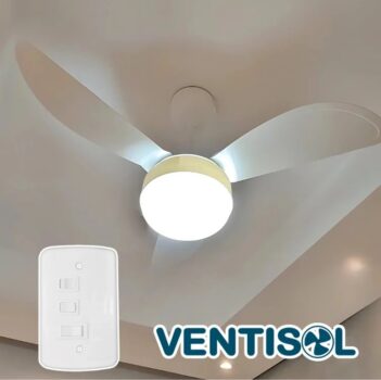 Ventilador De Teto Ventisol Fênix E-27 Branco 130w Com 3 Pás De Plástico, 960 mm De Diâmetro 127 v