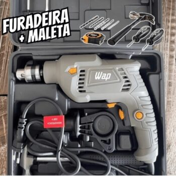 WAP Parafusadeira e Furadeira de Impacto 3/8" WF-700K10, com 11 Acessórios e Maleta, Controle de Velocidade, 700W 127V