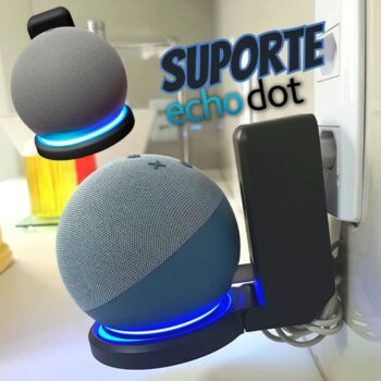 WB Suporte de tomada para Smart Speaker Alexa Echo Dot Amazon 5 e 4 Geração Preto